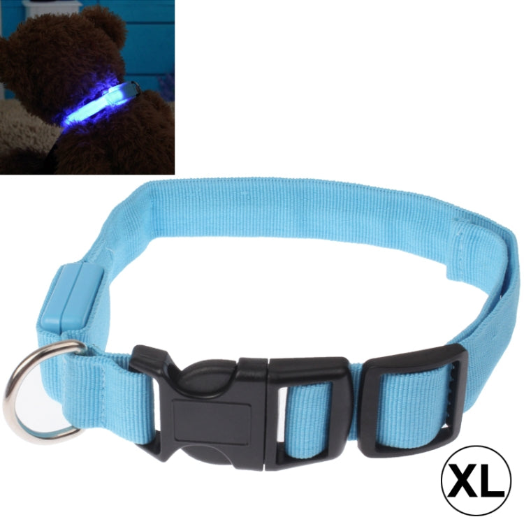 Adjustable 3-Mode LED Flashing Dog Collar, Size: XL(Blue)