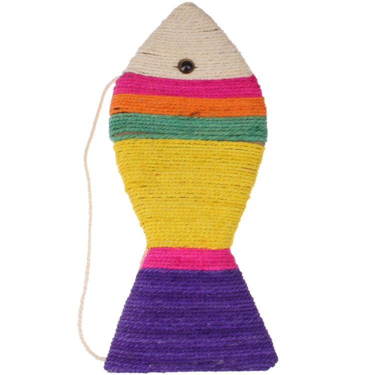 Large Size Attractive Sisal Fibre Fish Shaped Toy with Strap for Cat Pet