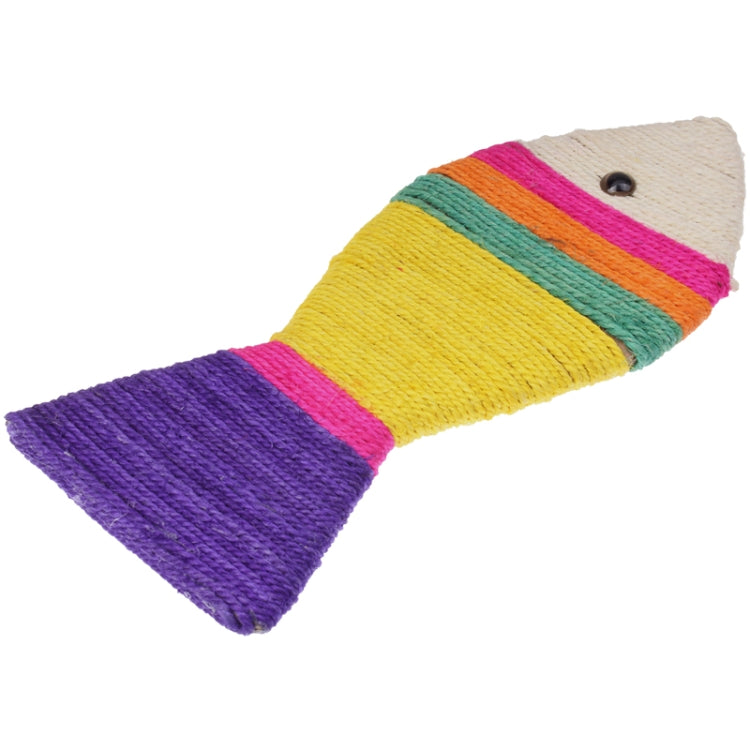Large Size Attractive Sisal Fibre Fish Shaped Toy with Strap for Cat Pet