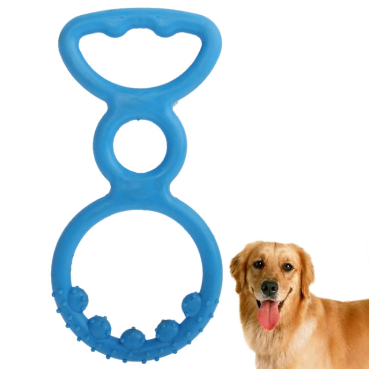 Pet Dog Rubber Interactive Ring Griphook Toy(Blue)