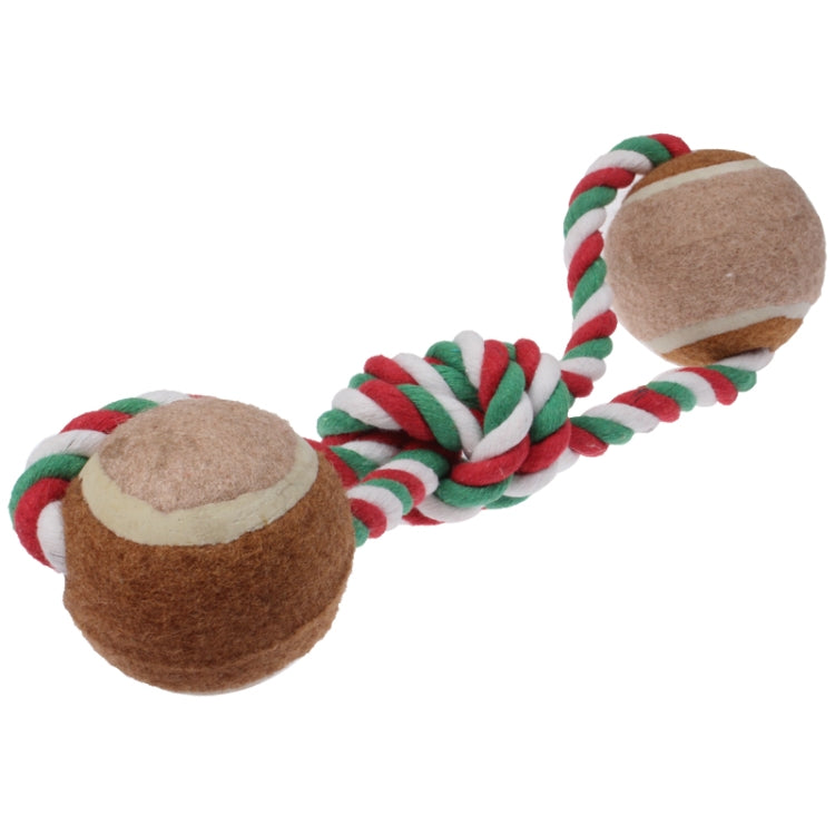 8 Shape Cotton Knot Rope Pet Puppy Chew Tug Toy with Two Balls