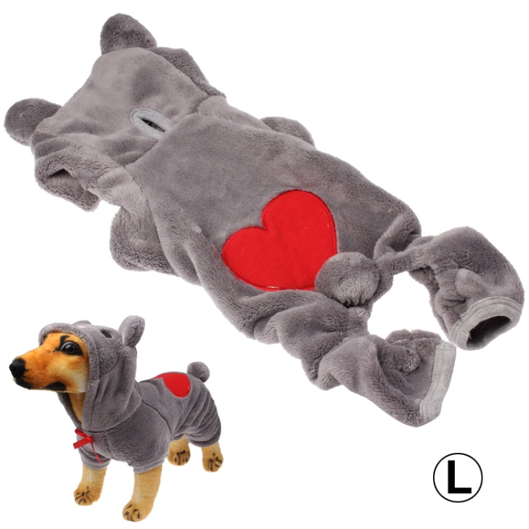Lovely Bear Style Dog Plush Coat Autumn / Winter Clothes, Size: