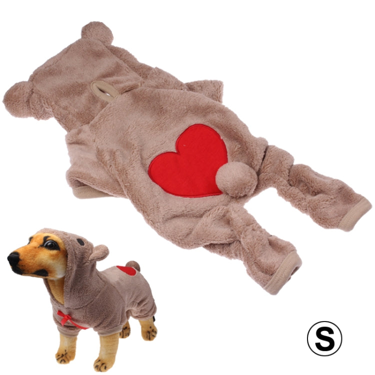 Lovely Bear Style Dog Plush Coat Autumn / Winter Clothes, Size: