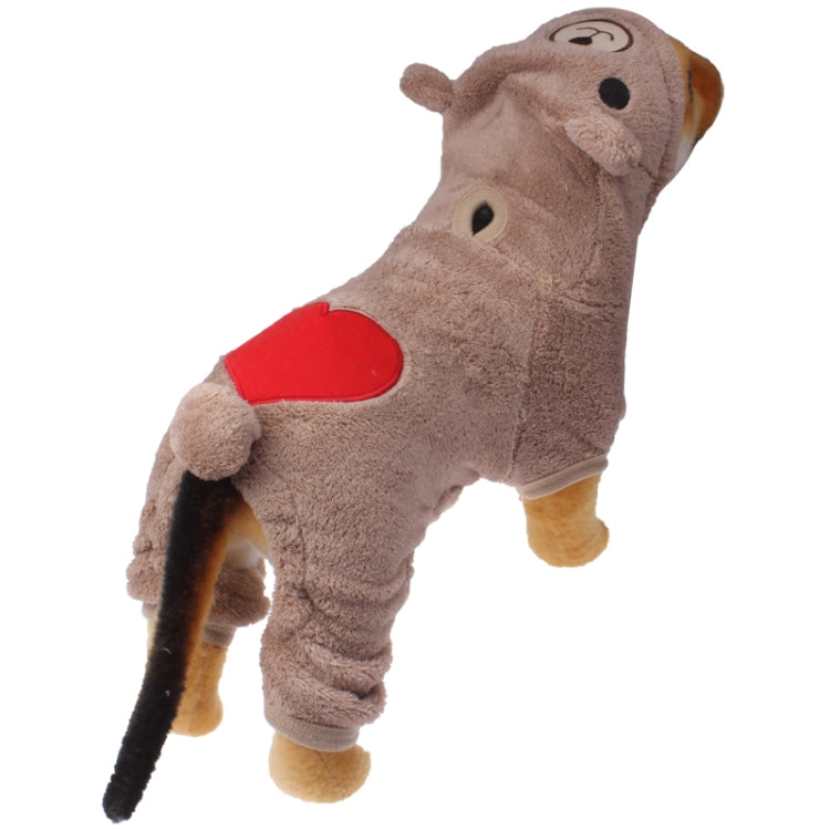Lovely Bear Style Dog Plush Coat Autumn / Winter Clothes, Size: