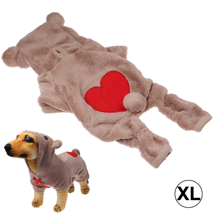 Lovely Bear Style Dog Plush Coat Autumn / Winter Clothes, Size: