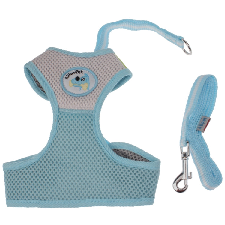 Mesh Breathable Pet Chest Suspenders Dog Traction Rope, Size: XL (Blue)