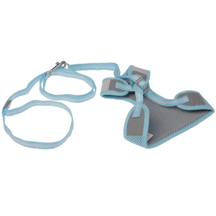 Mesh Breathable Pet Chest Suspenders Dog Traction Rope, Size: M (Blue)