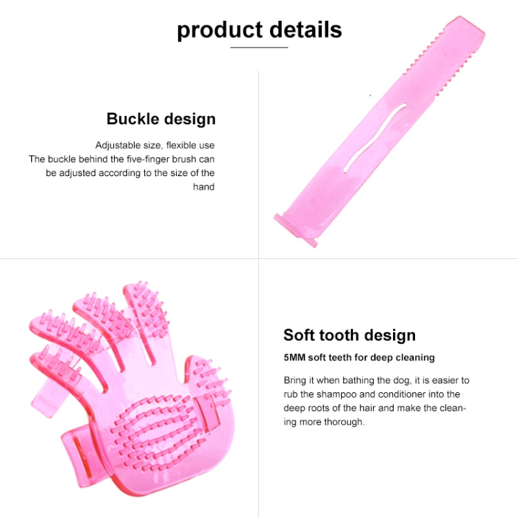 TPU Palm-shaped Pet Bath Massage Brush(Pink)