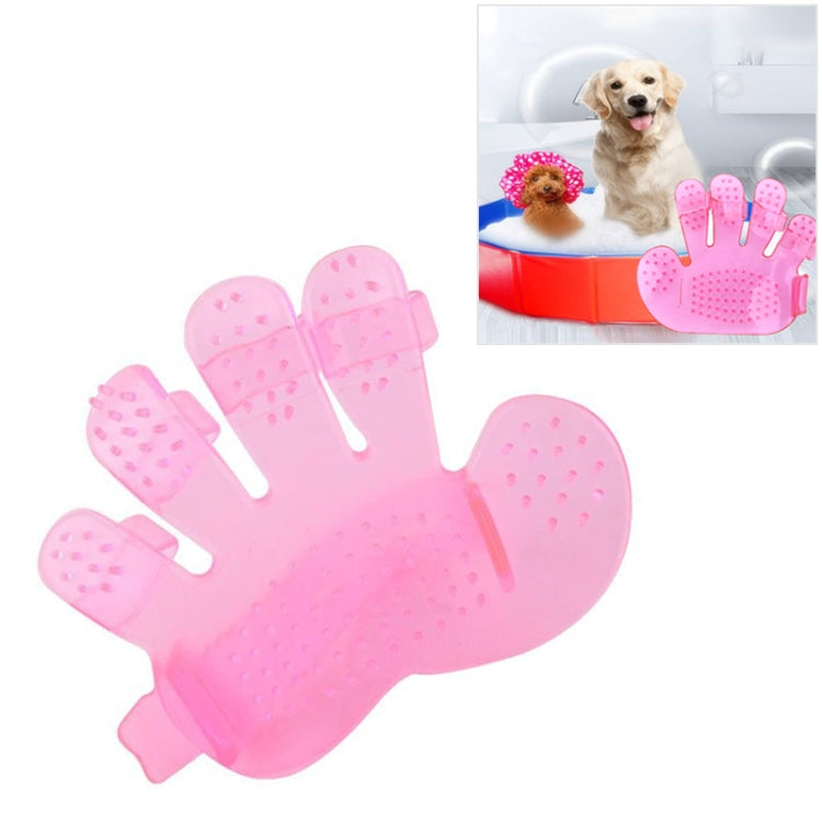 TPU Palm-shaped Pet Bath Massage Brush(Pink)