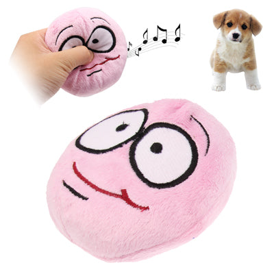 Amazing Face / Smiling Face Soft Plush Pet Dog Toy with a Whistle (Cotton Filling)