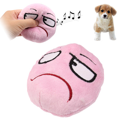 Amazing Face / Sad Face Soft Plush Pet Dog Toy with a Whistle (Cotton Filling)