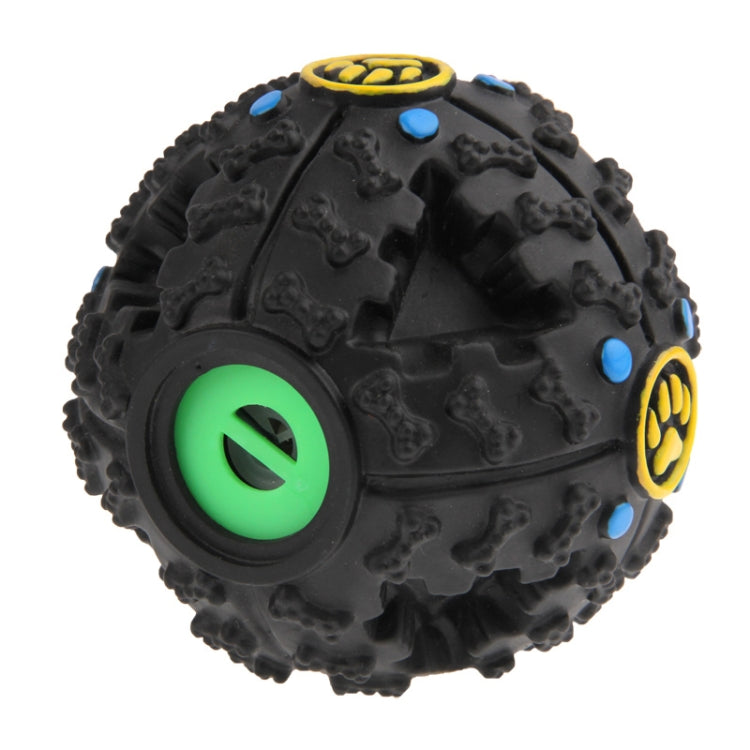 Pet Dog and Cat Food Dispenser Squeaky Giggle Quack Sound Training Toy Chew Ball, Ball Diameter: