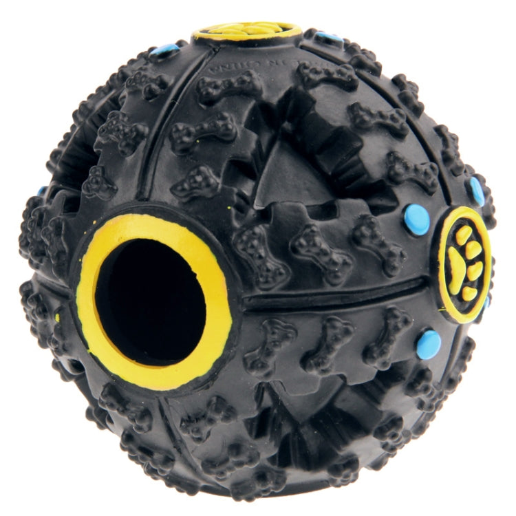 Pet Dog and Cat Food Dispenser Squeaky Giggle Quack Sound Training Toy Chew Ball, Ball Diameter: