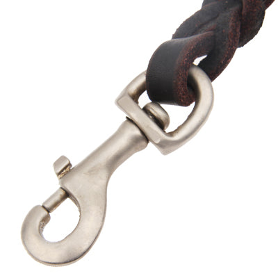 1.86m Genuine Leather Braided Harness Lead Leash Traction Rope Dog , Rope Chain for Puppy Dog Pet(Coffee)