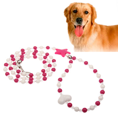 Pet Dog Leashes Puppy Beaded Pearl Lead Leash Traction Pulling Rope