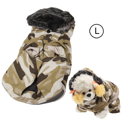 Winter Camouflage Style Coat for Dogs with Zipper