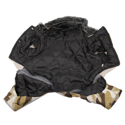 Winter Camouflage Style Coat for Dogs with Zipper