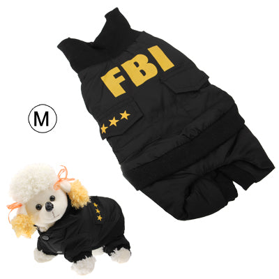 Cool FBI Style Warm Coat Dog Clothes / Pet Clothes 4-Leg Holes