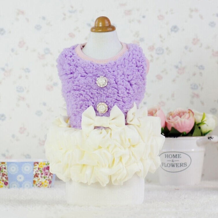 Bowknot Dress for Dog Clothes / Pet Clothes ( Size:S )(Pink)