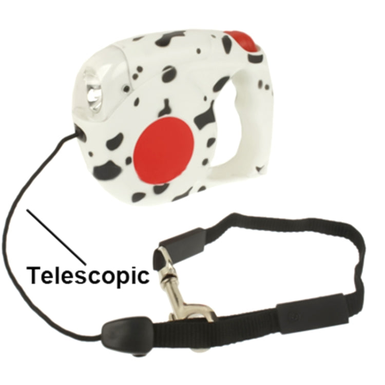 Pet Auto Stretch Traction Rope with Flashlight(White)