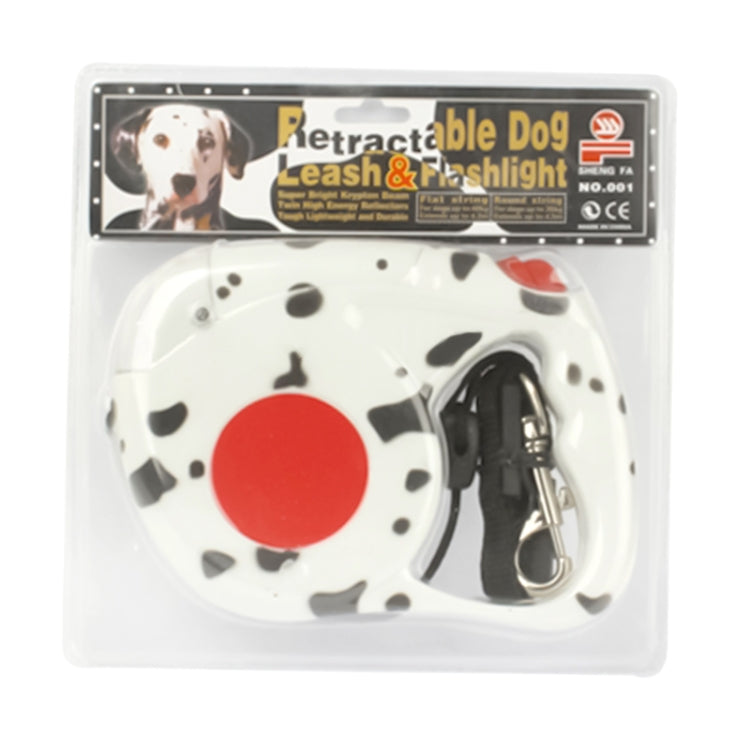 Pet Auto Stretch Traction Rope with Flashlight(White)