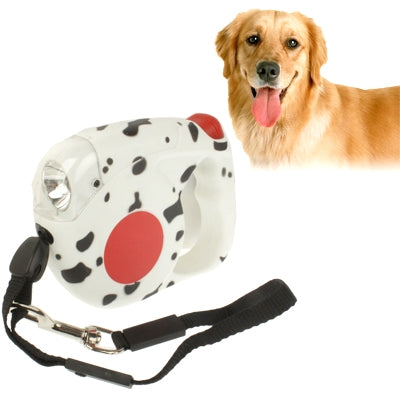 Pet Auto Stretch Traction Rope with Flashlight(White)