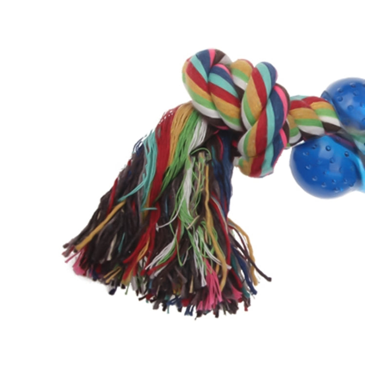 Bone Shape Dog Puppy Pet Cotton Multicolor Braided Bone Rope Chew Knot Toy