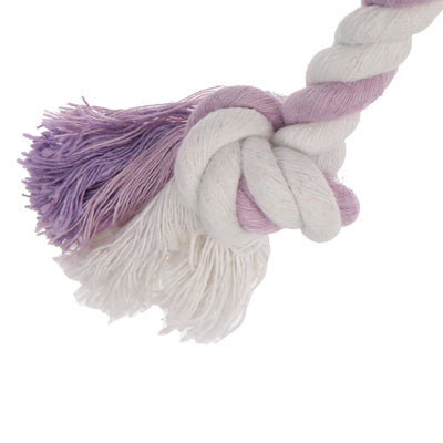 Dog Puppy Pet Cotton Multicolor Braided Bone Rope Chew Knot Toy (Random Color Delivery)