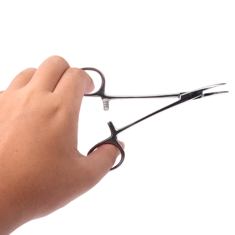 Pet Ear Forceps Hemostatic Ear Forceps Bend Head Pet Beauty Product(Silver)