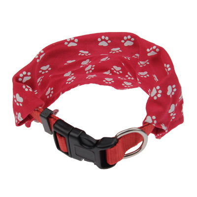 Dog Footprints Pattern Cotton High Quality Pet Saliva Towel with Locked Type (Red)