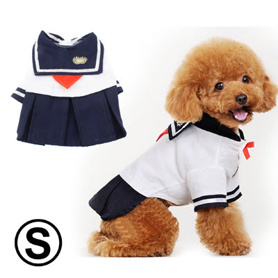 Spring and Summer Sailor / School Uniforms, Suitable for Teddy, Bichon, Poodle, Chihuahua (Size: S / 4-6)
