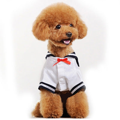 Spring and Summer Sailor / School Uniforms, Suitable for Teddy, Bichon, Poodle, Chihuahua (Size: S / 4-6)