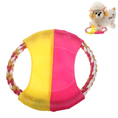 Cotton Rope Pet Dog Puppy Training Flying Disc Toy Throw Rope Disc Flyer Toy for Dog, Random Color Delivery