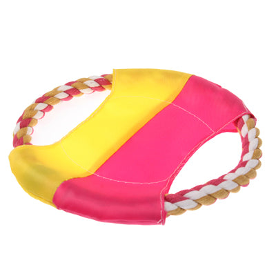 Cotton Rope Pet Dog Puppy Training Flying Disc Toy Throw Rope Disc Flyer Toy for Dog, Random Color Delivery