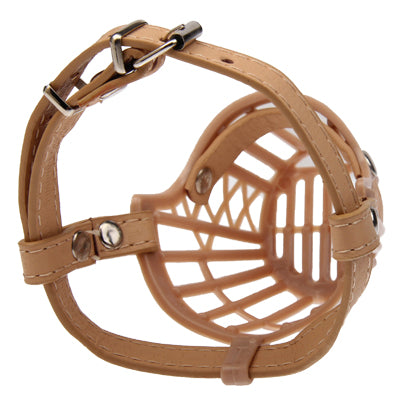 High Quality Adjustable PU Leather Basket Cage Muzzle for Pet Dog Fashion Muzzle Size #1