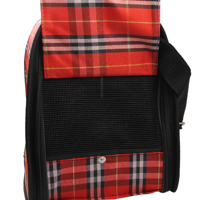 Grid Pattern Travel Totes Dog Carrier Bags, Size: 48 x 22 x 29cm(Red)