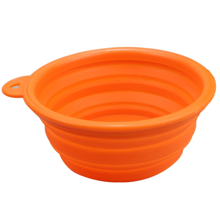 Portable Stretchable Silicon Food Feeder Dish Serving Bowl Water Container for Cat Dog Pet (Random Color Delivery)
