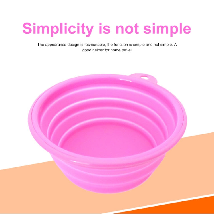 Portable Stretchable Silicon Food Feeder Dish Serving Bowl Water Container for Cat Dog Pet (Random Color Delivery)