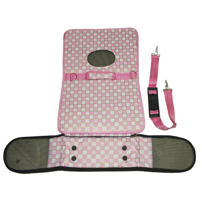 Grid Pattern Travel Totes Dog Carrier Bags, Small Size: 34 x 19 x 27cm(Pink)