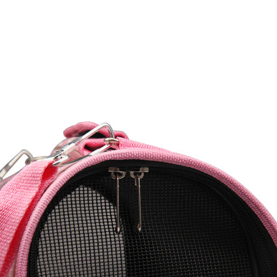 Grid Pattern Travel Totes Dog Carrier Bags, Small Size: 34 x 19 x 27cm(Pink)