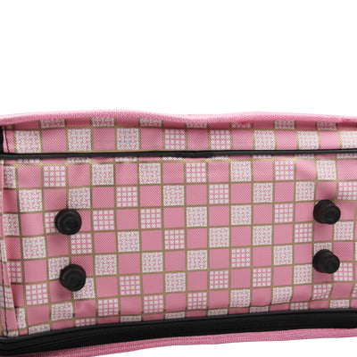 Grid Pattern Travel Totes Dog Carrier Bags,Large Size: 50 x 23 x 33cm(Pink)