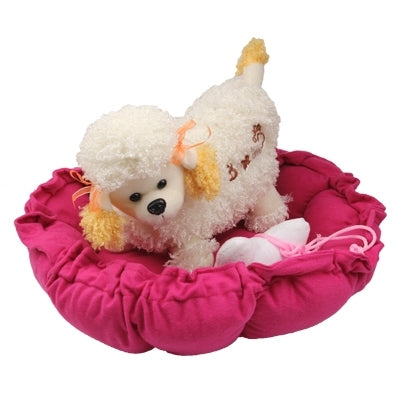 Cute Warm Soft Comfortable Pet Dog Cat Bed Style Sleep Accessories(Magenta)