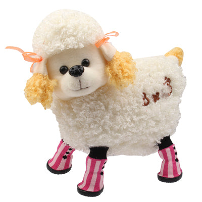 Cotton Pet Socks / Shoes with Rubber Non-slip Soles,Size:3(Magenta)