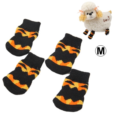 Cotton Non-slip Pet Socks,Size: M(Black)