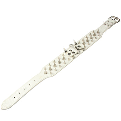 Adjustable Pet Dog PU Leather Rivet Spiked Studded Collar Buckle Neck Strap