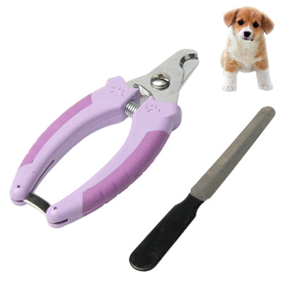 Pet Nail Scissors and Paw Nail File Tool Set(Purple)