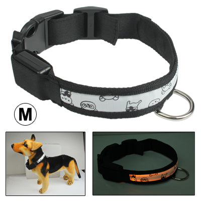 Adjustable 3-Mode LED Flashing Dog Collar, Size: M