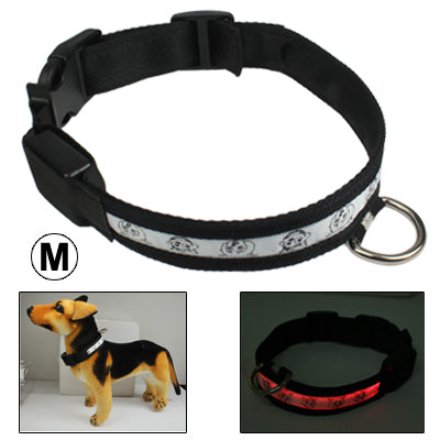Cute Cartoon Pattern Adjustable 3-Mode LED Flashing Dog Collar, Size: