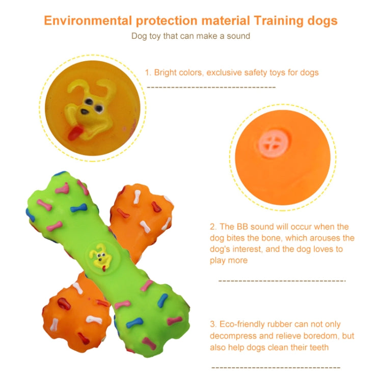 Bone Shape Plastic Pet Toys with Whistle for Dogs / Cats, Random Color Delivery