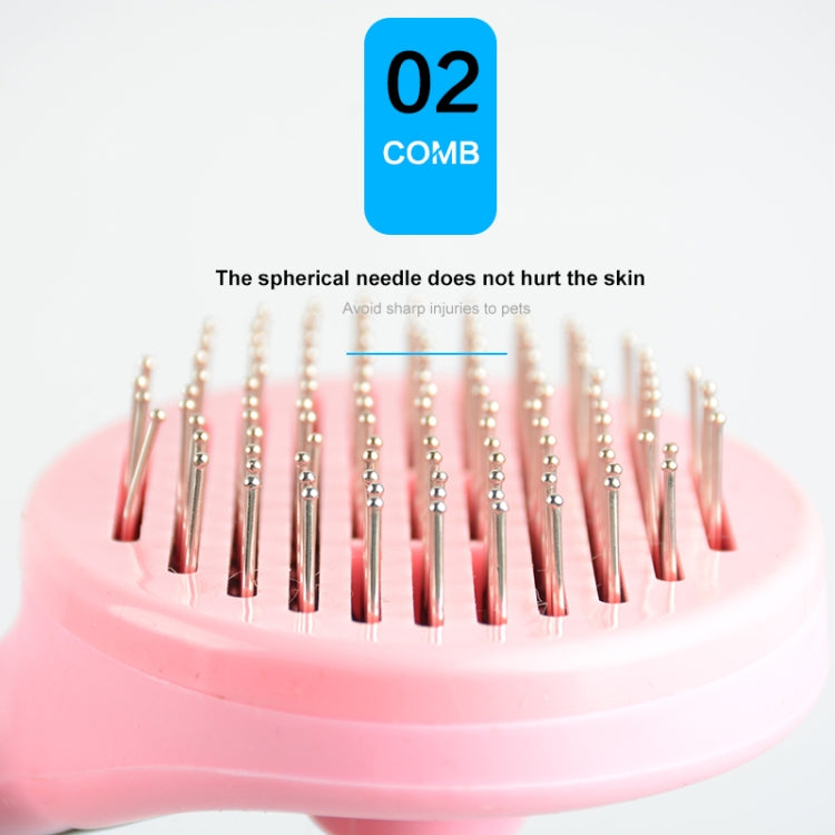 Handy Dog Grooming Hair Brush Self-Cleaning Pet Comb with Automatic Hair-Release(Pink)